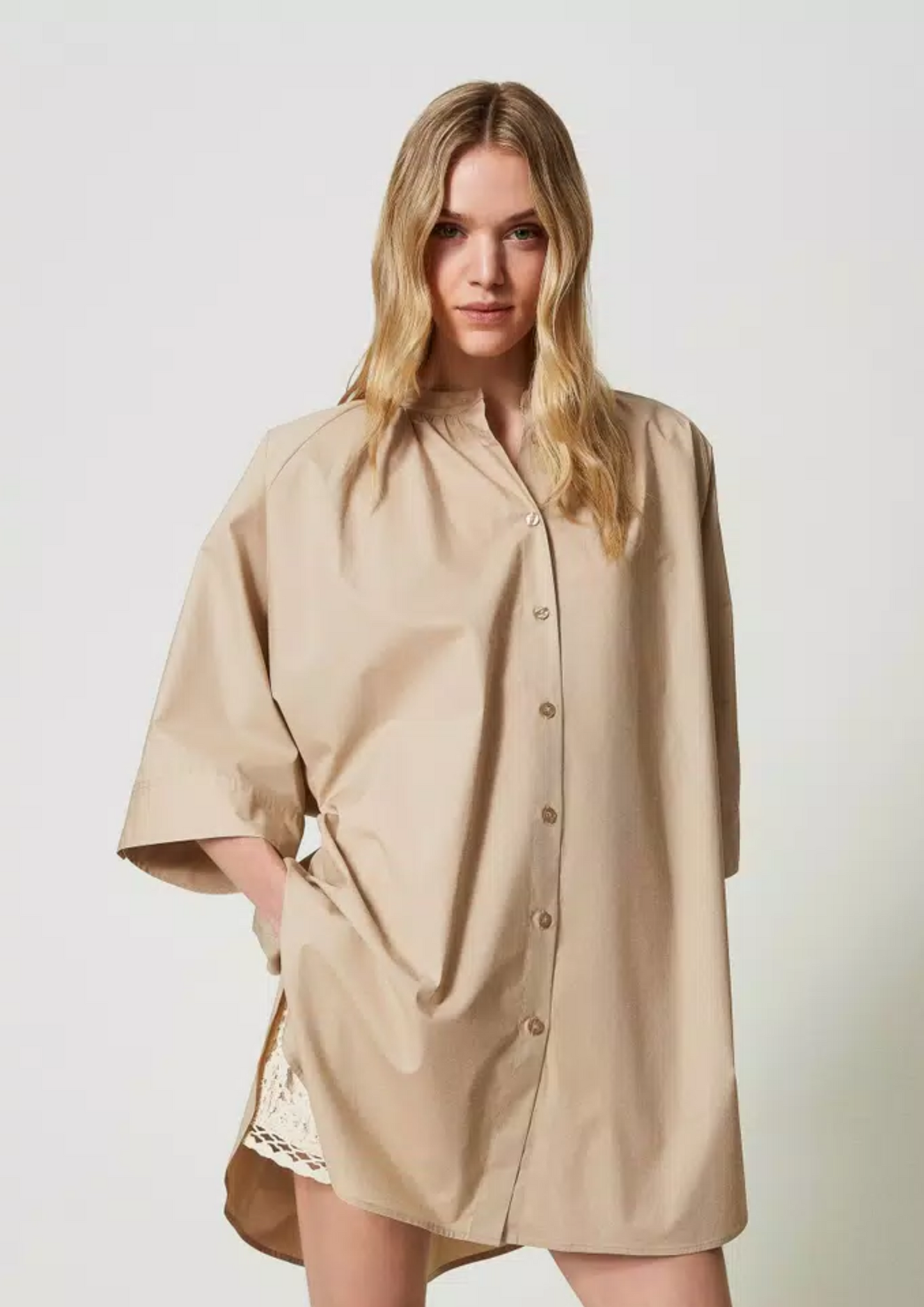 Camisa maxi popeline Twinset
