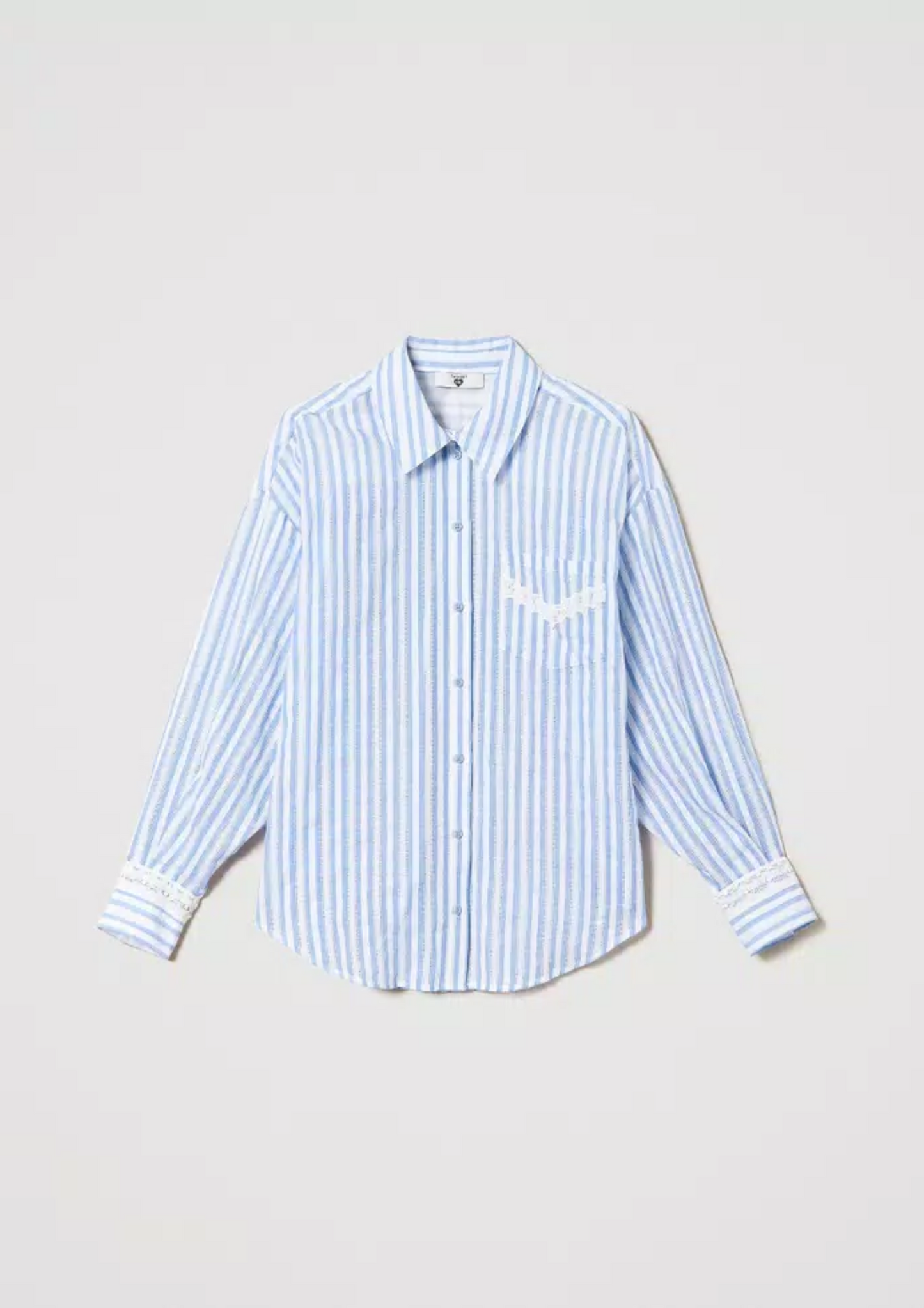 Camisa jacquard com macramê Twinset