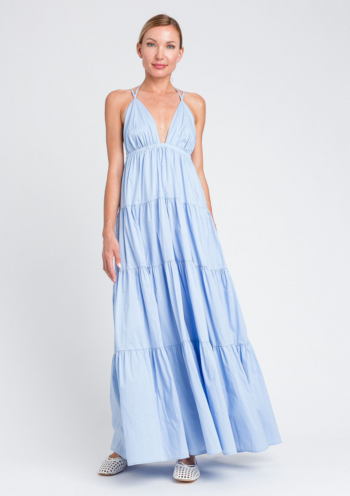 Vestido longo de popeline Twinset