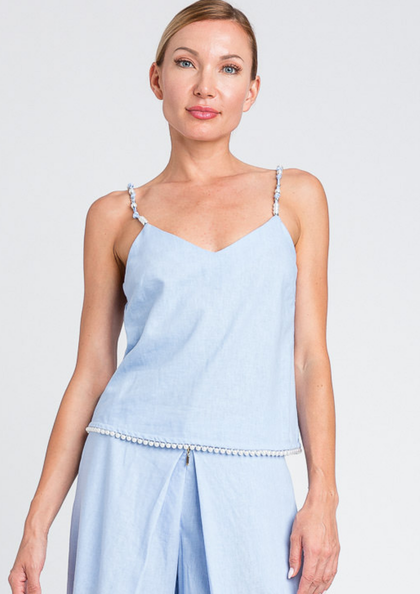 Blusa de linho com pérolas Twinset